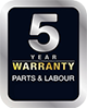 5 Year Warranty