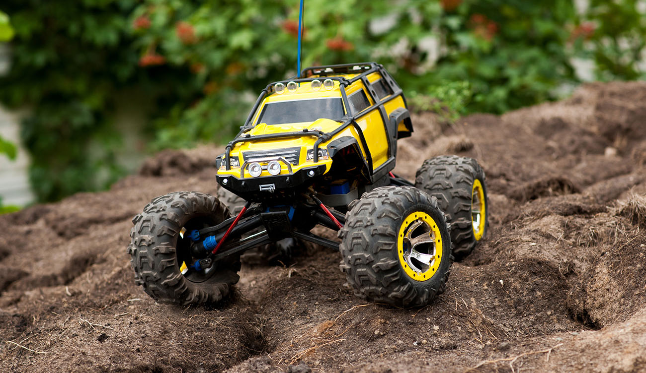 RC Car on muddy terrain