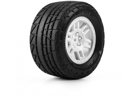 1/16 Menace Front/Rear Street Tires Mounted 12mm White Split