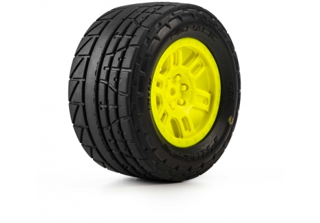1/16 Menace Front/Rear Street Tires Mounted 12mm Yellow Spli