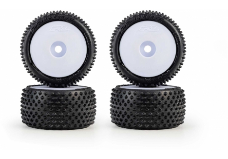 1/28 Prism Front/Rear Carpet Tires Mounted 7mm, White (4): L