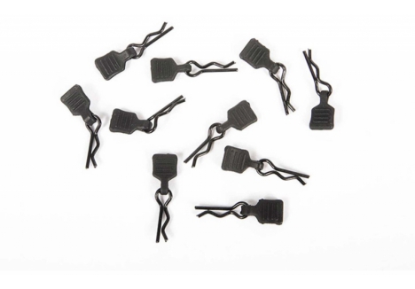 3mm Body Clip with Tab, Black (10)