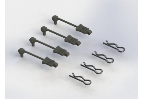 ARRMA Body Clip Retainer 1/8 Scale Black 4 Pack AR390178