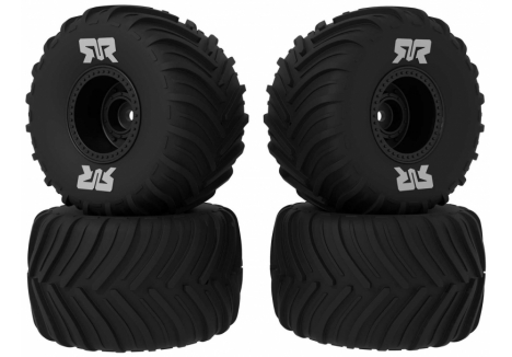 ARRMA dBoots Chevron Mounted Tire Set Glued, Black (2 Pairs): GROM Z-ARA-3115