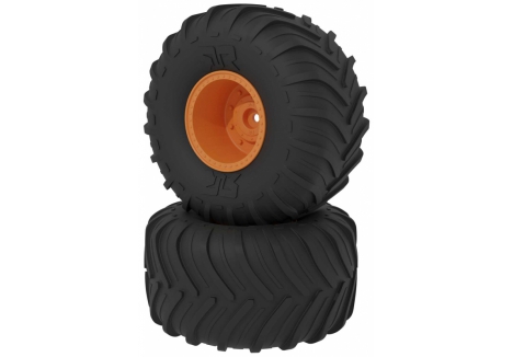 ARRMA dBoots Chevron MT Tire Set, Glued, Orange G-ARA-2532