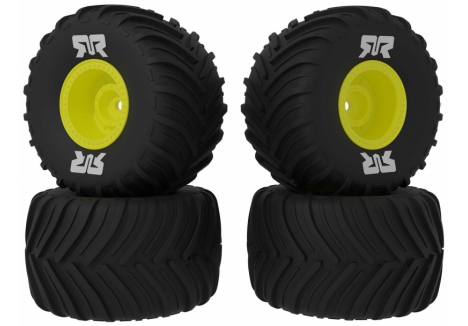 ARRMA dBoots Chevron MT Tire Set Glued, Yellow (2 Pairs): GROM Z-ARA-2584