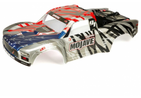 ARRMA MOJAVE 6S BLX 1/7 RC Painted Body Silver Red Z-ARA411005