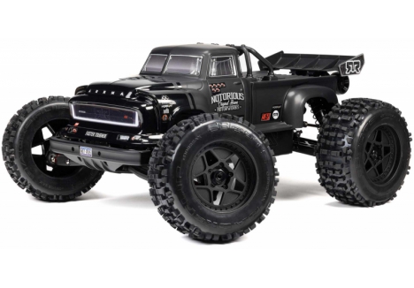 ARRMA NOTORIOUS 1/8 4WD 6S Brushless RC Stunt Truck RTR Black ARA8611V6T1