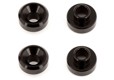 Associated Aluminium Servo Washers Black Pack of 4 AS27128
