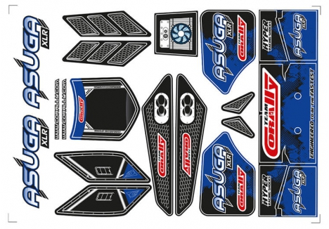 CORALLY BODY DECAL SHEET ASUGA XLR BLUE 1 PC C-00180-858-B