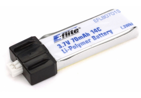 E-flite 70mAh 1S 3.7V 14C LiPo Battery RC EFLB0701S