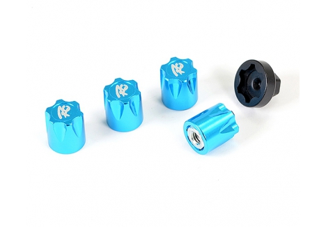 Fastrax Antidust Aluminium M4 Wheel Nut Covers 4-Piece Set Blue FAST2387BL