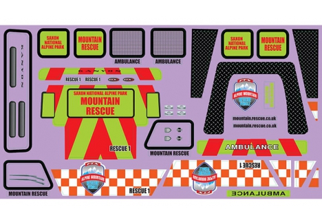 FTX Kanyon Mountain Rescue Decal Sheet 1/10 RC Crawler FTX8490RD
