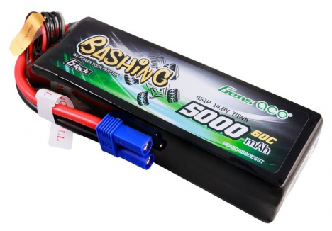 Gens Ace G-Tech 4S 14.8V 5000mAh 60C LiPo Battery EC5 RC Car Bashing O-GTC4S5000-60E5