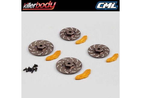 KILLERBODY CALLIPER BRAKE DISC GREY/GOLD 4PC (CNC ALUMINUM) KB48356