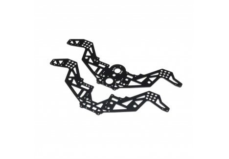 LOS Chassis Plate Set V2, Black: Mini LMT Megalodon Z-LOS-2052