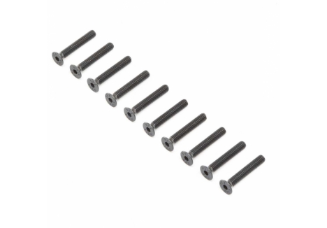 LOS Flat Head Screws, Steel, Black Oxide, M4 x 25mm (10) Z-LOS255018