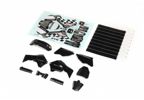 Losi Black Plastics with Wraps 1/4 Promoto-MX Bodyshell Z-LOS260006