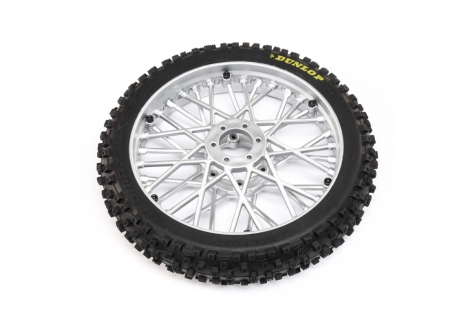 Losi Dunlop MX53 Front Tyre Mounted 1/4 Promoto-MX Chrome Z-LOS46006