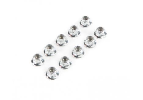 Losi Lock Nut Flanged M5 x 0.8 Serrated RC Hardware 10 Pack LOS235015