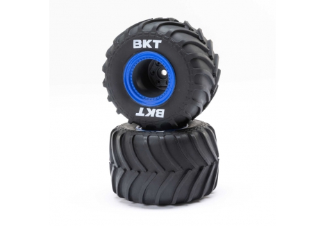 Losi MT Tires Blue Beadlock Premounted Pair 1/18 Mini LMT Z-LOS41047