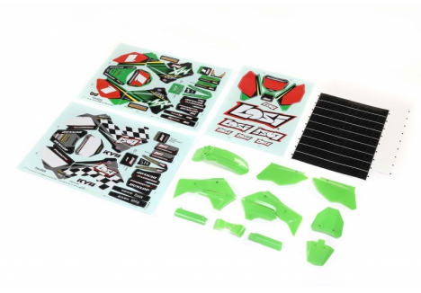 Losi Promoto-MX 1/4 RC Motorcycle Bodyshell Green with Wraps Z-LOS260002
