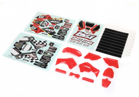 Losi Promoto-MX 1/4 RC Motorcycle Bodyshell Red with Wraps Z-LOS260000