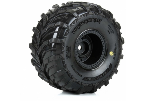 PRO Dreadnaught Mounted Black Wheel F/R (4) for ARRMA GORGON/QUA G-PRO1030010