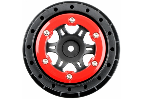 Pro-Line Split Six 1/10 Short Course Truck Front Bead-Loc Wheels Red Black G-PRO2714-04