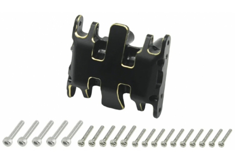 RC Overhaul Centre Skid and Mount Plate Black Brass SCX30 G-RCO-AX041