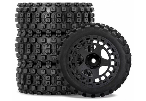 RC Overhaul Mud Block Tyre Black Rim 1/18 Typhon Grom G-RCO-AR034