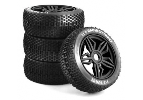 RC Overhaul RCO 1/8 Buggy Off Road Wheel & Tyre Set Black G-RCO-UN003