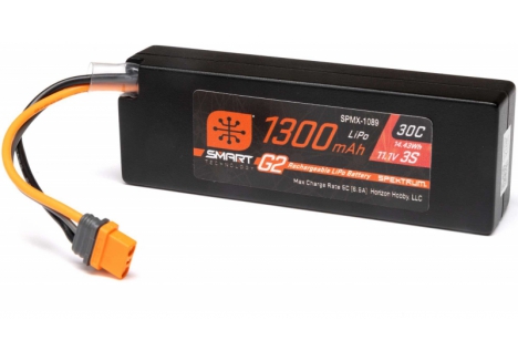 Spektrum 1300mAh 3S 11.1V Smart G2 LiPo Battery IC2 SPMX-1089