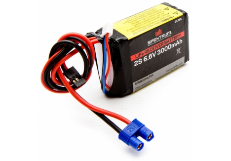 Spektrum 2S 3000mAh 6.6V Li-Fe Receiver Battery EC3 SPMB3000LFRX