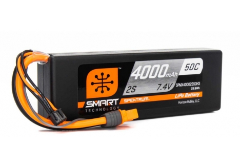 Spektrum 4000mAh 2S 7.4V 50C Smart LiPo Battery IC3 O-SPMX40002S50H3