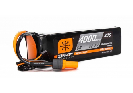 Spektrum 4000mAh 6S 22.2V 30C Smart LiPo Battery IC5 SPMX40006S30