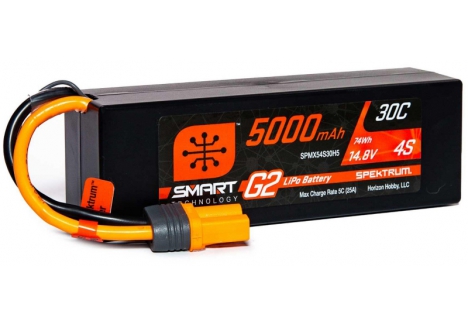 Spektrum 5000mAh 4S 14.8V LiPo Battery Smart G2 IC5 O-SPMX54S30H5