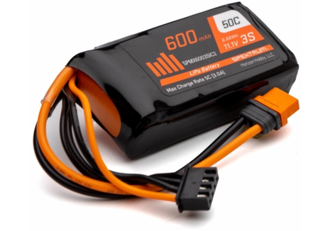 Spektrum 600mAh 3S 11.1V 50C LiPo Battery IC2 SPMX6003SIC2