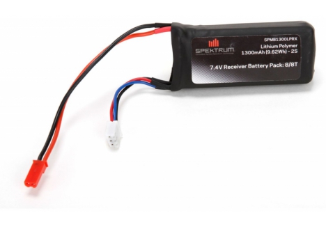 Spektrum 7.4V 1300mAh 2S 5C LiPo Receiver Battery Pack JST Connector SPMB1300LPRX