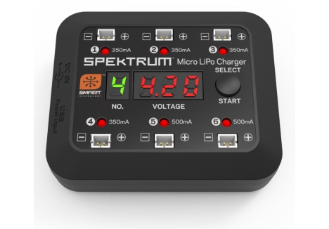 Spektrum Micro 6 Port 1S LiPo Charger USB DC SPMXC1060
