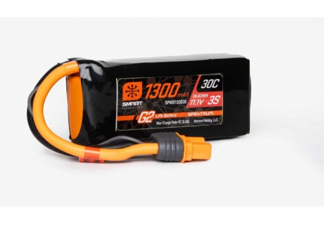 Spektrum Smart G2 11.1V 1300mAh 3S 30C LiPo Battery IC3 SPMX133S30