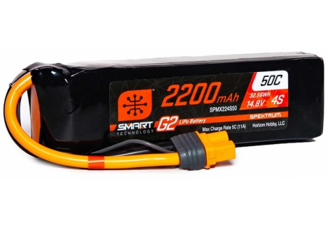 Spektrum Smart G2 LiPo Battery 2200mAh 4S 14.8V 50C IC3 SPMX224S50