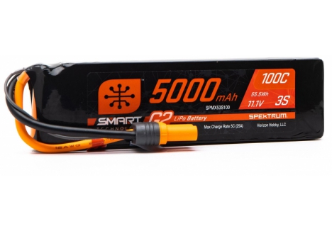 Spektrum Smart G2 LiPo Battery 3S 11.1V 5000mAh 100C IC5 SPMX53S100