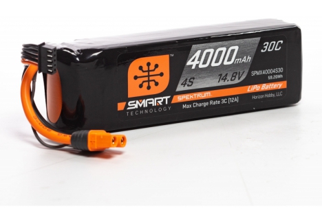Spektrum Smart LiPo Battery 4000mAh 4S 14.8V 30C IC3 SPMX40004S30
