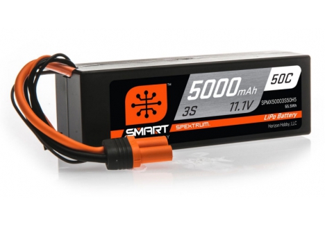 Spektrum Smart LiPo Battery 5000mAh 3S 11.1V 50C Hardcase SPMX50003S50H5