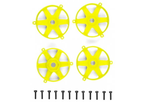 Team Associated DC10 FT Adjustable Wheel Face Plate Fluorescent Yellow 4-Pack AS72270