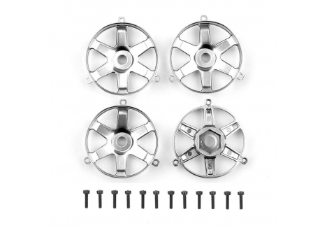 Team Associated DC10 FT Adjustable Wheel Face Plates Silver Set of 4 AS72247