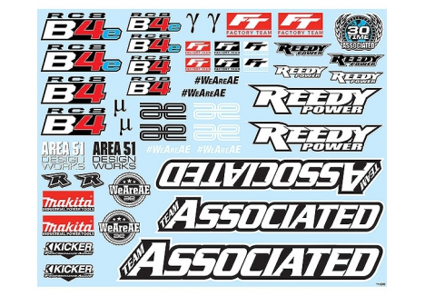 Team Associated RC8B4 Decal Sheet Official Graphics AS81588