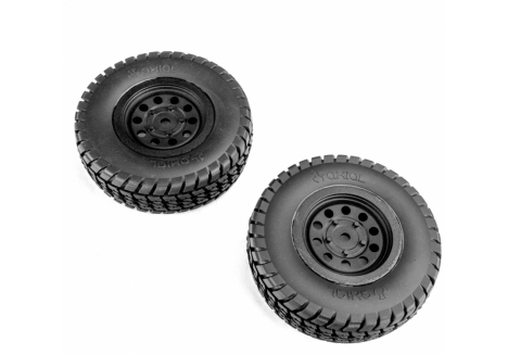 Tire & Wheel Set, Mounted (2): SCX10 Trailer