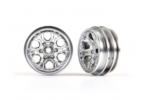 Traxxas 1.0in RC Wheels Satin Chrome Pair TRX9770-SATIN
